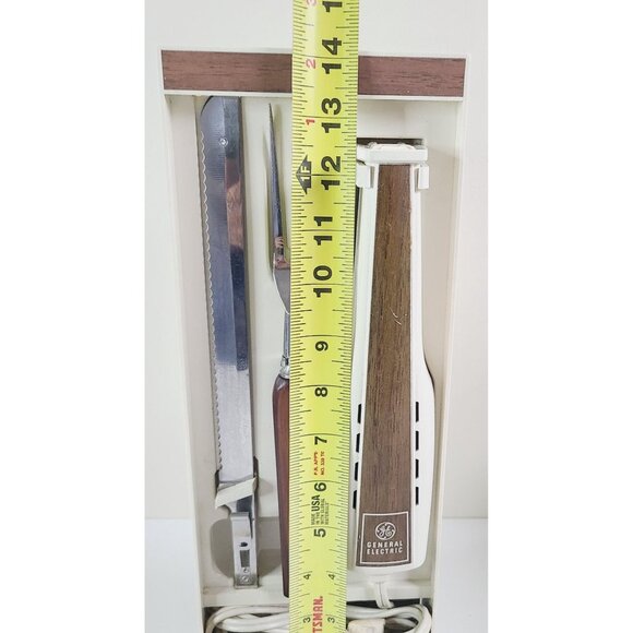 Vintage General Electric Electric Slicing Knife Set W/ Fork Box & Hanging Caddy - Picture 15 of 16
